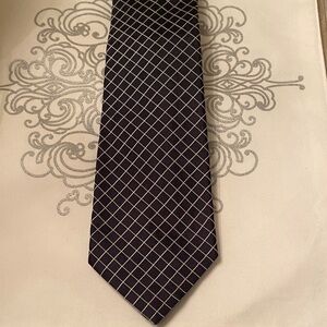 Ralph Lauren Purple Label Black Geometric Tie